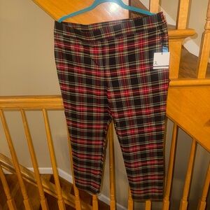 NWT Jules & Leopold Tartan Plaid Stretch Holiday Pull On Ankle Pant Size XL